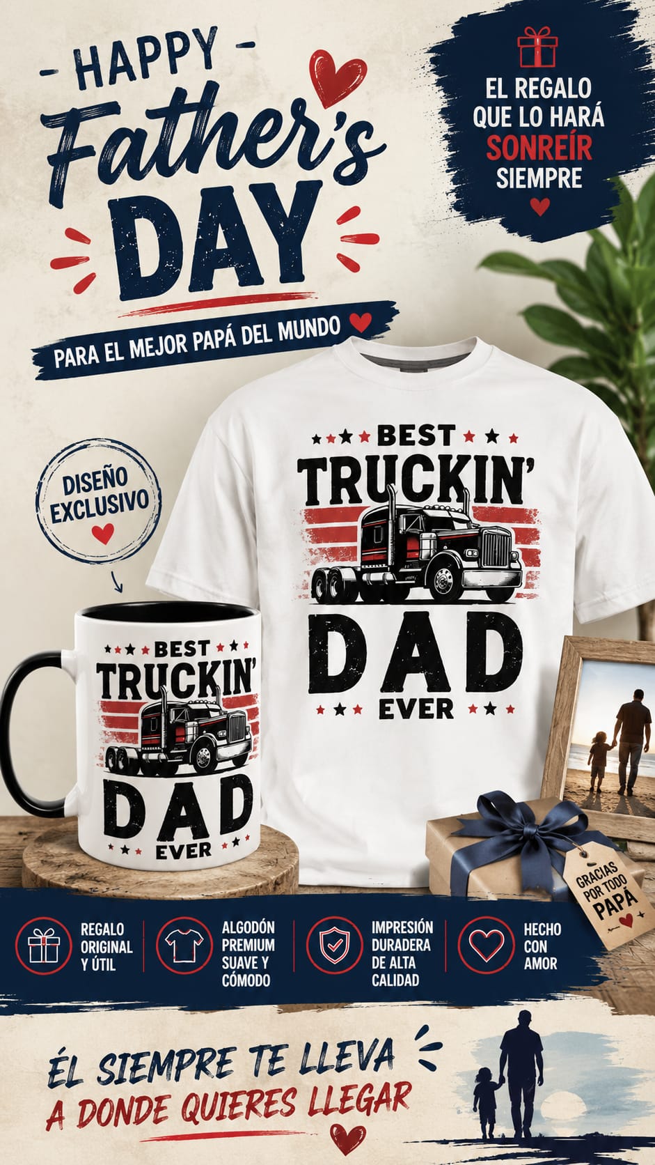 Camiseta + Taza "Truckin Dad"